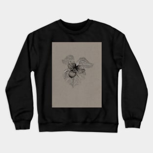 Black and Grey Trillium Drawing Crewneck Sweatshirt